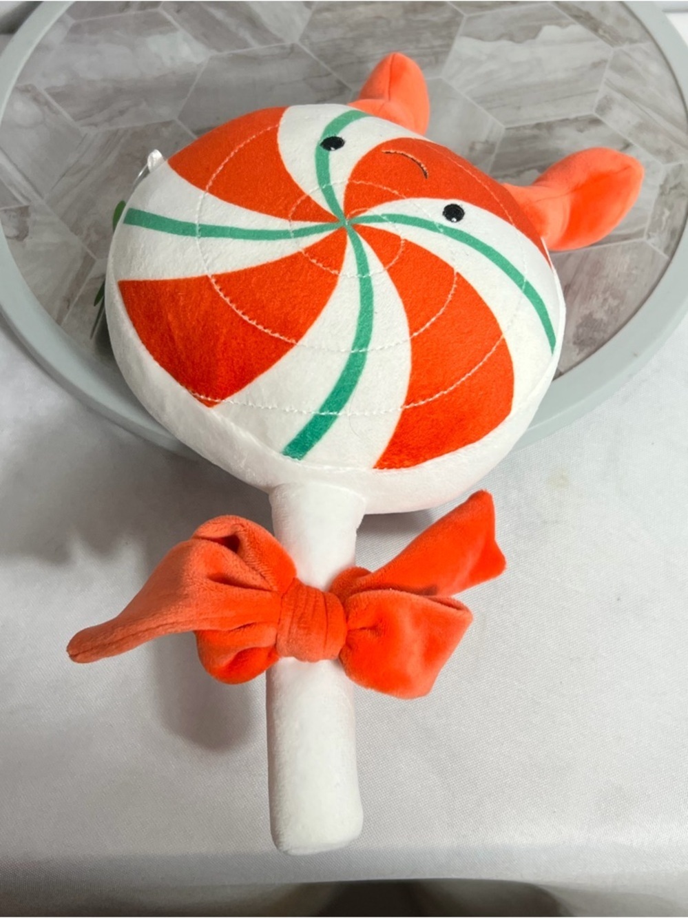 Target Giggle & Go Peppermint Lollipop Plush Rattle Candy Cane Toy Baby